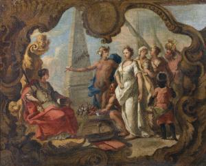 FORABOSCO Girolamo 1604-1679,Scena allegorica (probabilmente Mercurio ch,Capitolium Art Casa d'Aste 2023-12-13