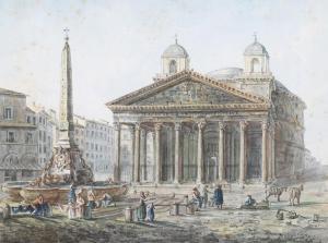 FORBES James 1749-1819,View of the Pantheon and Piazza della Rotunda, Rom,Tooveys Auction 2023-09-06