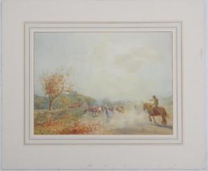 FORBES Patrick Lewis,Driving cattle on a country path in the Autumn,Claydon Auctioneers 2020-07-01