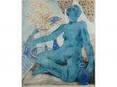 FORBES Vivian 1891-1937,Blue nude with mimosa,1935,Duke & Son GB 2009-10-01