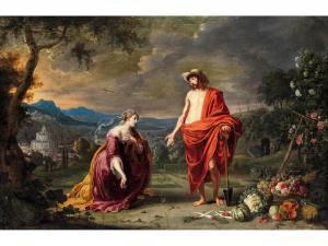 FORCHONDT Gilliam II 1645-1677,JESUS ALS GÄRTNER VOR DER KNIENDEN MARIA MAGDALENA,Hampel 2021-12-09