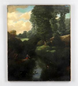 FORD William 1820-1886,Landscape with stream and figures,1861,Dreweatts GB 2021-03-12