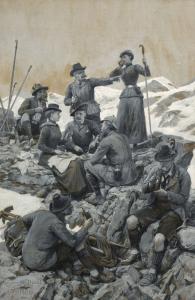 FORESTIER Amédée 1854-1930,Le déjeuner des alpinistes au so,Artcurial | Briest - Poulain - F. Tajan 2023-09-26