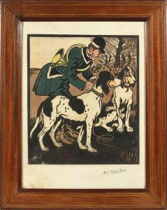 FORESTIER Henri Claudius 1875-1922,Rabatteur et deux chiens,Beaussant-Lefèvre FR 2023-03-17