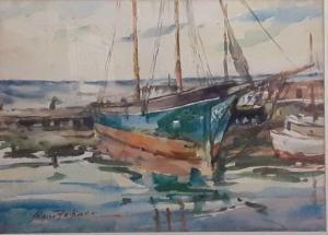 FORKNER Edgar 1867-1945,Seattle Boats at Harbor,Wickliff & Associates US 2020-12-06