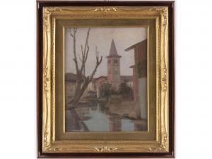 FORNARI 1900-1900,Paesaggio con campanile,Sesart's IT 2019-07-01