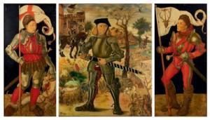 FORREAU Claude,Triptyque gravé et peint d'un chevalier en cuirass,Beaussant-Lefèvre FR 2012-10-05