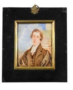 FORSTER C.,Portrait miniature of a gentleman in academic brown robes,1837,Cheffins GB 2023-07-20