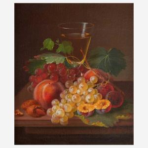 FORSTER George E.,Still Life with Wine Glass, Grapes, Plums and Peac,1873,Freeman 2022-06-05
