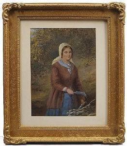 FORSTER SNR BRITISH Charles 1835-1876,Portrait of a girl in a wood,1875,Rosebery's GB 2014-10-04