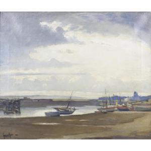 FORSYTH Gordon Mitchell,impressionist atmospheric estuary landscape scene,Fellows & Sons 2023-03-03