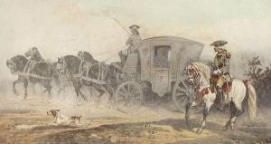 FORT Theodore 1810-1896,Cavalier Louis XV escortant un carrosse,Tradart Deauville FR 2012-08-25