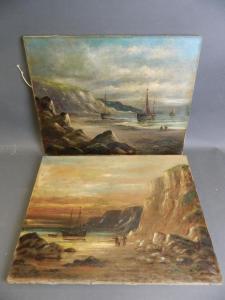 FORTESCUE F,Figures and boats in coastal landscapes,Crow's Auction Gallery GB 2017-01-18