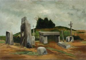 FORTESS Karl Eugene 1907-1995,Monuments With Hill,Ripley Auctions US 2023-10-07