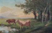 FORTUNIO 1800-1800,Deux vaches en bord de rivière,Millon & Associés FR 2021-12-14