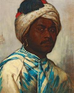 FORTUNSKI Leon 1859-1895,An Oriental Man with Turban,1887,Palais Dorotheum AT 2017-06-29