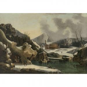 FOSCHI Francesco 1710-1780,Phantastische winterliche Gebirgslandschaft mit an,Neumeister 2024-03-20