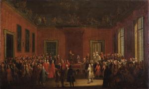 foschini Michele 1711-1770,Carlo II di Borbone presenta alla Corte di Napoli ,Blindarte 2016-11-26