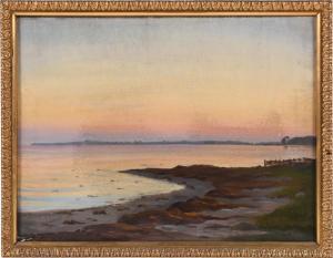 FOSS Harald 1843-1922,SUNSET ON THE WATER,1884,Potomack US 2023-11-30