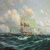 FOSS Peder Nielsen 1821-1882,Frigate and other sailing ships in high sea,Bruun Rasmussen 2008-08-12
