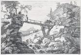 FOSSATI David Antoine 1708-1780,Ruine mit Reiterstandbild  Hölzerne Brücke übe,1743,Winterberg Arno 2017-05-13