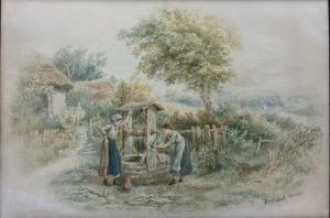 FOSTER Bernard 1800-1900,Two Ladies at the Well,19th,Duggleby Stephenson (of York) UK 2023-07-28