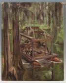 FOSTER Gerald Sargent 1900-1987,Water Wheel in Swamp,Burchard US 2022-08-13