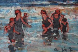 FOSTER Ross,Two impressionist beach scenes with figures,20th century,Cuttlestones GB 2022-09-22