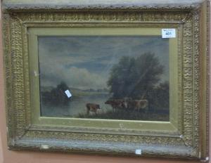 FOSTER W.P.H.,river scene with cattle watering,Peter Francis GB 2017-04-19