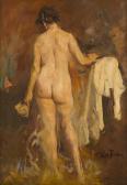 FOSTER William Frederick,Brunette Standing, Back Nude,1940,John Moran Auctioneers 2019-01-13