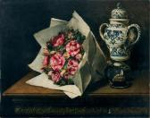 FOUACE Guillaume Romain 1827-1895,Still life with a bouquet of flowers, a brac,1881,Uppsala Auction 2022-06-15