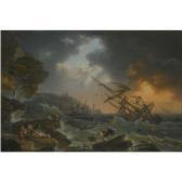 FOUCHER JEAN FRANÇOIS,A STORM AT SEA WITH A SHIPWRECK OFF THE COAST AND ,Sotheby's 2009-10-29