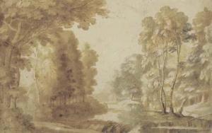 FOUCQUIER Jacques 1590-1659,Paysage avec une rivière dans un bois,Christie's GB 2002-03-21