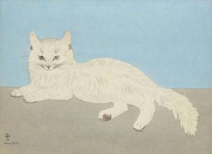 FOUJITA Tsuguharu Léonard 1886-1968,Chat couche,1929,Mallet JP 2009-09-11