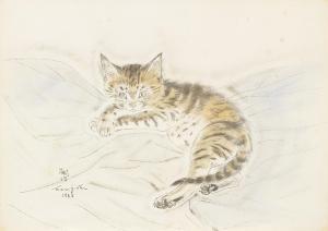 FOUJITA Tsuguharu Léonard 1886-1968,Kitten Resting,1931,Christie's GB 2019-05-26
