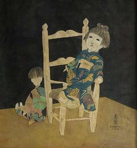 FOUJITA Tsuguharu Léonard 1886-1968,Muñecas japonesas,1922,Ansorena ES 2007-05-15