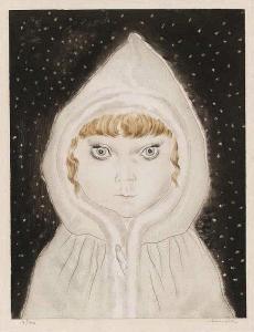 FOUJITA Tsuguharu Léonard,Petite fille au capuchon sous la neige, from Les E,1929,Mallet 2015-04-24