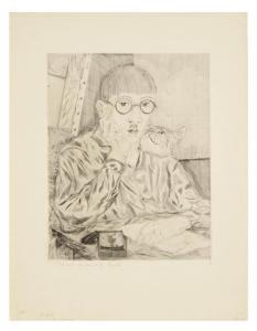 FOUJITA Tsuguharu Léonard 1886-1968,Portrait de l'artiste,1927,Christie's GB 2012-04-03