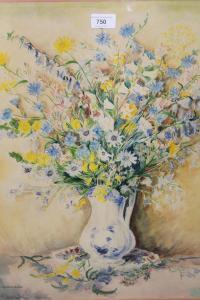 FOURMAINTRAUX WILSON Rachel 1880-1911,still life, flowers in a pottery ju,Lawrences of Bletchingley 2021-07-20