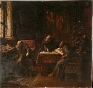 FOURMY Eloi 1884-1906,Moines à l’’étude pendant l’’Inquisition,1903,VanDerKindere BE 2012-12-04