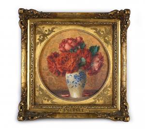 FOURNET Lucien,Bouquets de fleurs Diam. : 16 cm Paire d'aquarelle,Coutau-Begarie 2023-03-29
