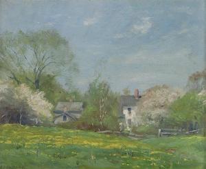 Fournier Alexis Jean,''In May'', spring landscape with houses,John Moran Auctioneers 2016-03-22