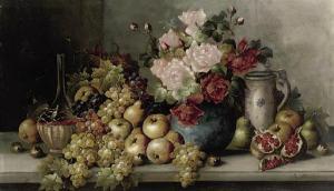 FOURNIER Charles 1803-1854,Pomegranates, pears, apples, grapes, figs, a bottl,Christie's 2006-09-17