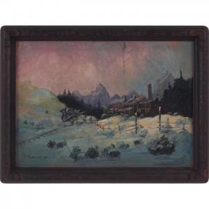 FOURNIER Edward 1873-1957,Winter Landscape,1940,Treadway US 2012-09-15