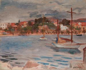 FOURNIER Gabriel 1893-1963,Port Méditerranéen,1927,Art Richelieu FR 2024-04-16
