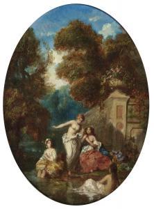 FOURNIER Jean Baptiste Fort 1798-1864,de Parks Scenes with Nymphs,1852,Neumeister DE 2019-12-04