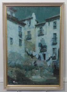 FOWERAKER Albert Moulton 1873-1942,Moonlit white houses, Granada, Spain,Chilcotts GB 2024-02-03