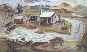 FOWLER Barbara Blakemore 1921-2004,Fishing Bach,International Art Centre NZ 2024-02-13