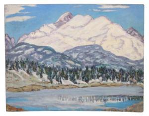 FOWLER Irene D. 1884-1967,Mt. Audubon, Wind Ruffled Lake,Hindman US 2016-06-16