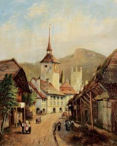 FOWLER William II 1796-1880,View in Thun,1857,Levis CA 2021-11-07